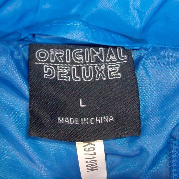 Original Deluxe Cobalt Blue Puffer Lightweight Jacket with travel bag Size L - Picture 8 of 12